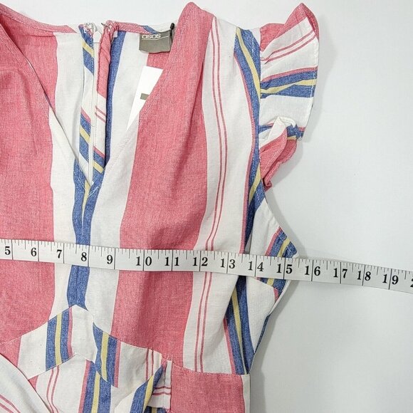 ASOS DESIGN Maternity Maxi Dress Womens Size 2 Tie Front Linen Stripe Cotton - Picture 11 of 15